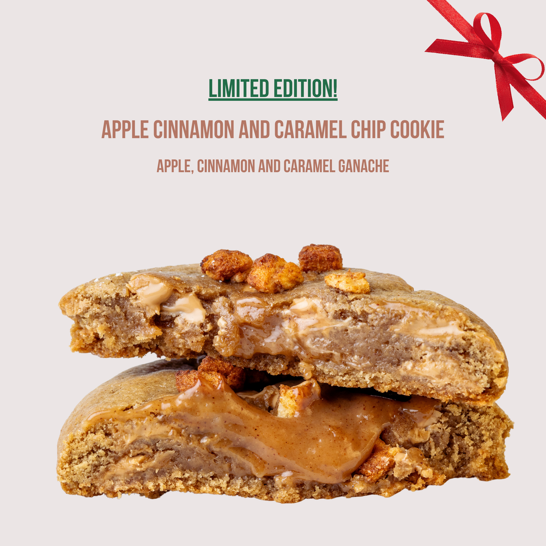 Apple, cinnamon, caramel-filled ganache cookies for Christmas 