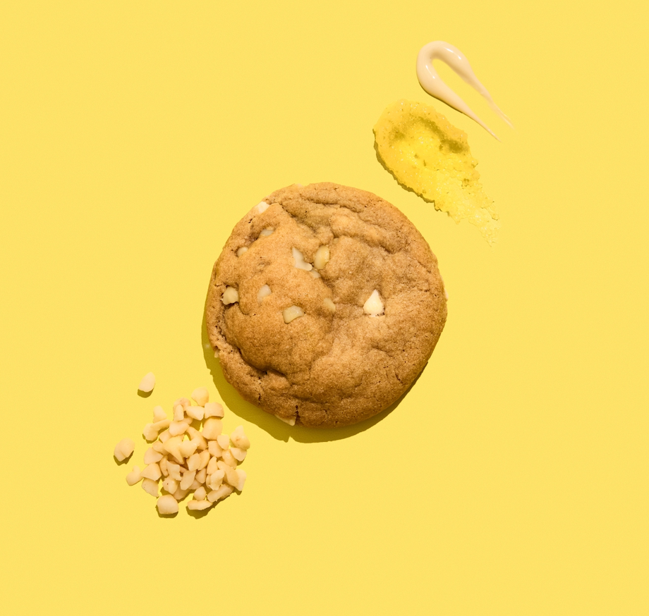 Vegan Lemon Macadamia and White Chocolate Chip Cookie