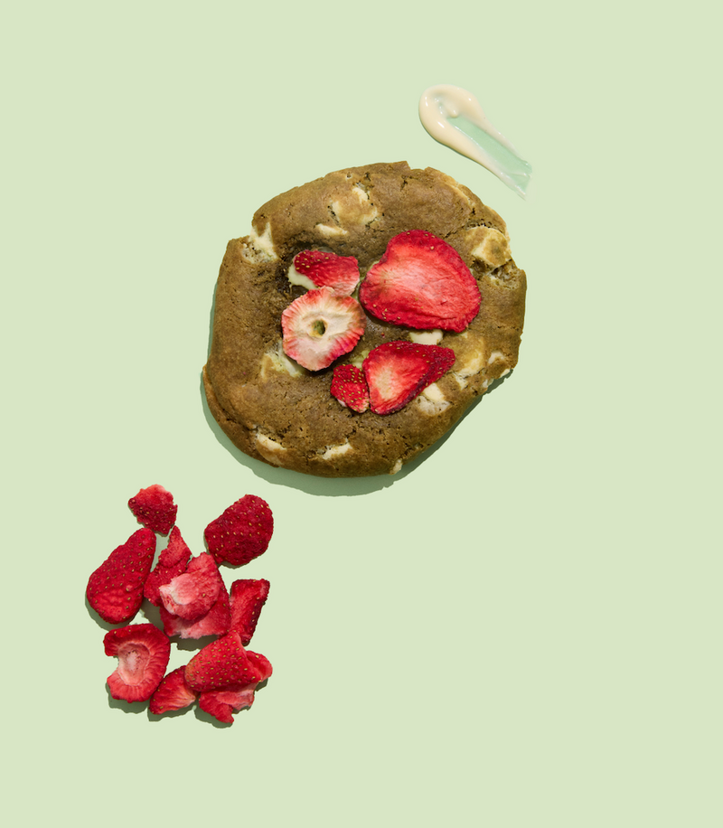 Strawberry Matcha and White Chocolate Chip Cookie
