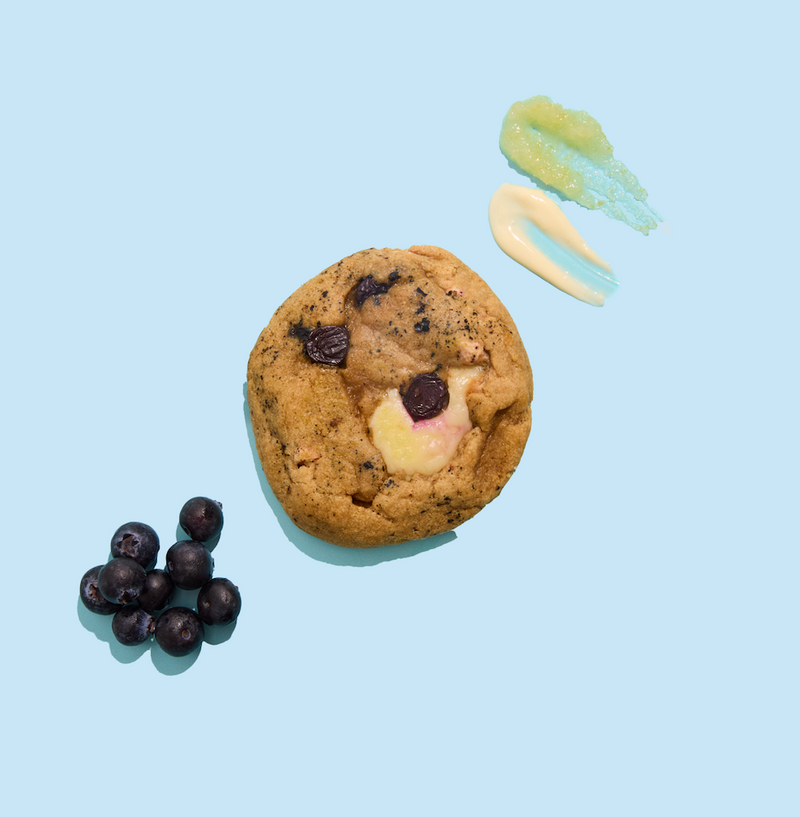 Vegan Lemon Blueberry and Caramel Chocolate Chip Cookie