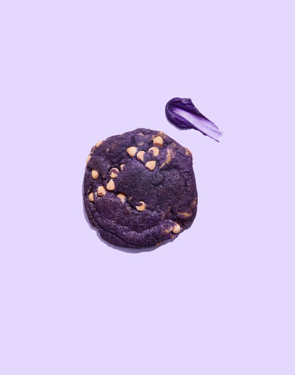 Vegan Ube and Caramel Chocolate Chip Cookie